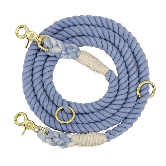 Double Dog Walking Rope with Half-Chain Collar