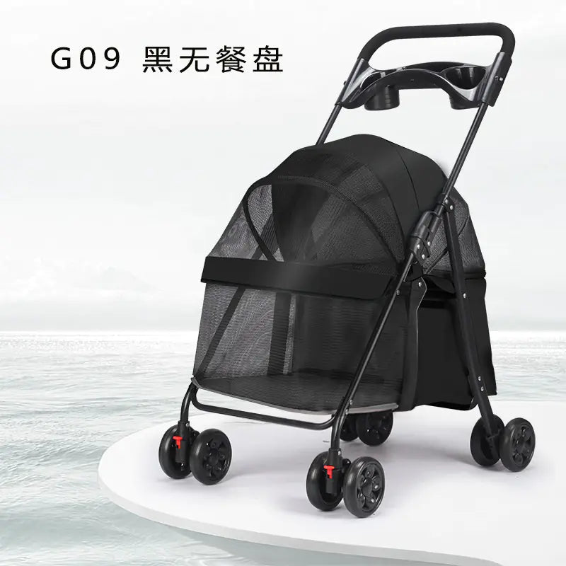 Pet Stroller for Small Dogs and Cats - Lightweight & Foldable